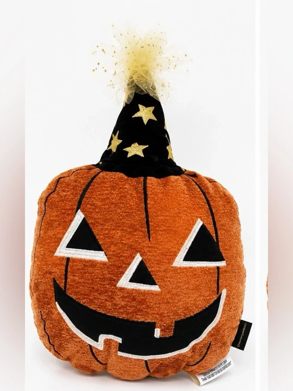 Cynthia Rowley Orange Pumpkin Pillow With Witch Hat Nostalgia Vintage NWT
